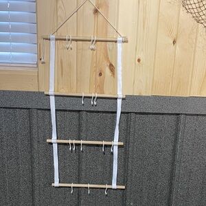 White Wooden Hair Accessory Organizer with lots infant head bands